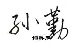 骆恒光孙勤行书个性签名怎么写