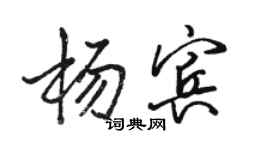 骆恒光杨宾行书个性签名怎么写