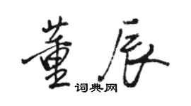 骆恒光董辰行书个性签名怎么写