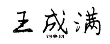 曾庆福王成满行书个性签名怎么写
