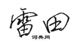 骆恒光雷田行书个性签名怎么写