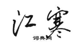 骆恒光江寒行书个性签名怎么写
