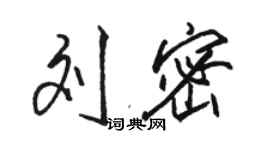 骆恒光刘密行书个性签名怎么写
