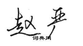 骆恒光赵严行书个性签名怎么写