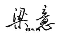 骆恒光梁意行书个性签名怎么写