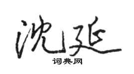 骆恒光沈延行书个性签名怎么写