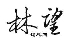 骆恒光林望行书个性签名怎么写