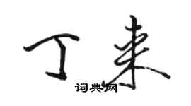 骆恒光丁来行书个性签名怎么写