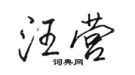 骆恒光汪营行书个性签名怎么写