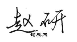 骆恒光赵研行书个性签名怎么写