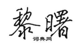 骆恒光黎曙行书个性签名怎么写