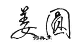 骆恒光姜圆行书个性签名怎么写