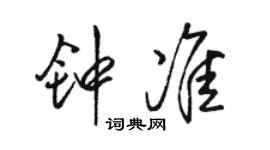 骆恒光钟准行书个性签名怎么写