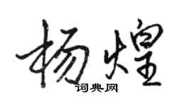 骆恒光杨煌行书个性签名怎么写