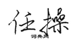 骆恒光任操行书个性签名怎么写