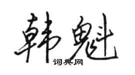 骆恒光韩魁行书个性签名怎么写