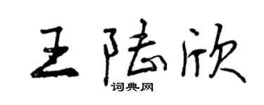 曾庆福王陆欣行书个性签名怎么写