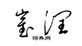 梁锦英崔润草书个性签名怎么写