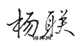 骆恒光杨联行书个性签名怎么写