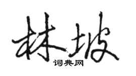 骆恒光林坡行书个性签名怎么写