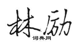 骆恒光林励行书个性签名怎么写