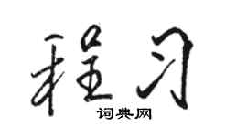 骆恒光程习行书个性签名怎么写