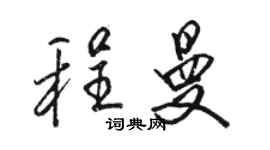 骆恒光程曼行书个性签名怎么写