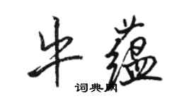 骆恒光牛蕴行书个性签名怎么写
