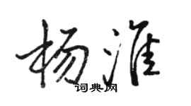 骆恒光杨淮行书个性签名怎么写