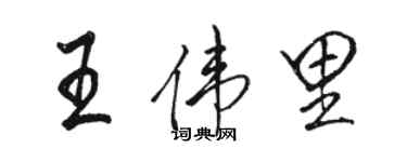 骆恒光王伟里行书个性签名怎么写