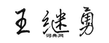 骆恒光王继勇行书个性签名怎么写
