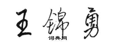 骆恒光王锦勇行书个性签名怎么写