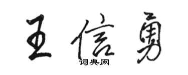 骆恒光王信勇行书个性签名怎么写