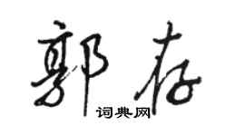 骆恒光郭存行书个性签名怎么写