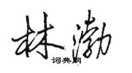 骆恒光林渤行书个性签名怎么写