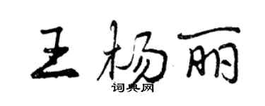 曾庆福王杨丽行书个性签名怎么写