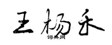 曾庆福王杨禾行书个性签名怎么写