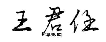 曾庆福王君任行书个性签名怎么写