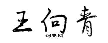 曾庆福王向青行书个性签名怎么写