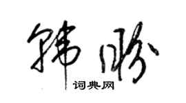 梁锦英韩盼草书个性签名怎么写