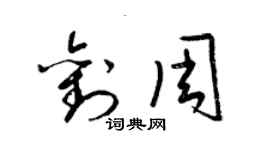 梁锦英刘周草书个性签名怎么写