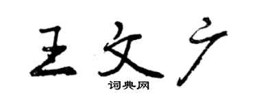 曾庆福王文广行书个性签名怎么写