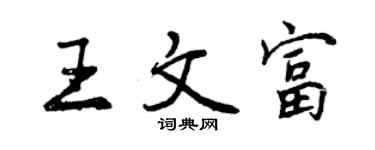 曾庆福王文富行书个性签名怎么写