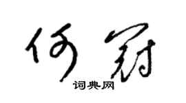 梁锦英何冠草书个性签名怎么写