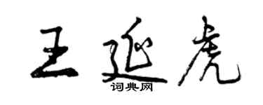 曾庆福王延虎行书个性签名怎么写