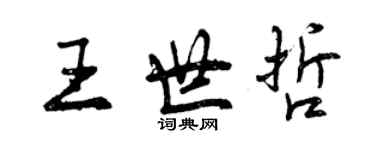曾庆福王世哲行书个性签名怎么写