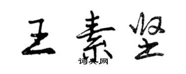曾庆福王素坚行书个性签名怎么写