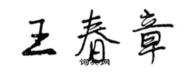 曾庆福王春章行书个性签名怎么写
