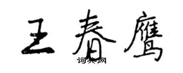 曾庆福王春鹰行书个性签名怎么写