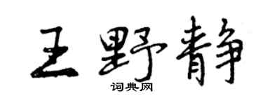 曾庆福王野静行书个性签名怎么写